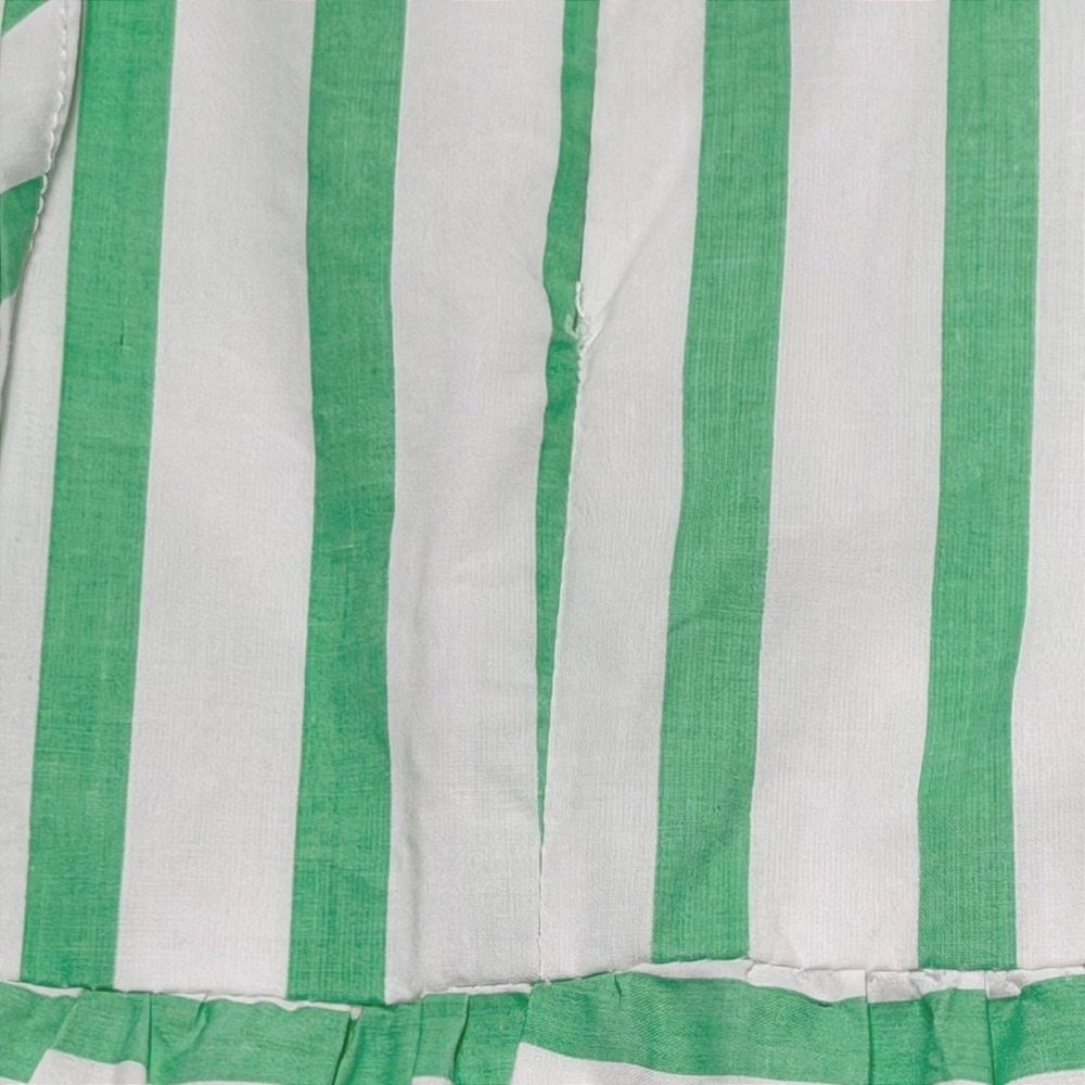 AQUA Cotton Tiered Maxi Dress Medium Green Stripe Square Neck Sleeveless Resort - Picture 11 of 14